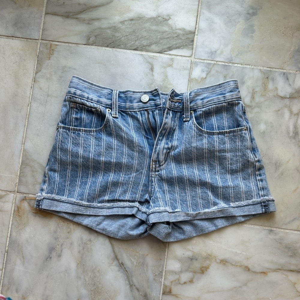 Old Navy Kids Blue Striped Denim Shorts